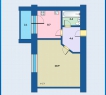 Общая площадь квартиры 40  кв.м., удобная планировка, зал большой, площадью 21 кв.м, кухня 9 кв.м.  Есть лоджия застекленная с выходом из кухни.