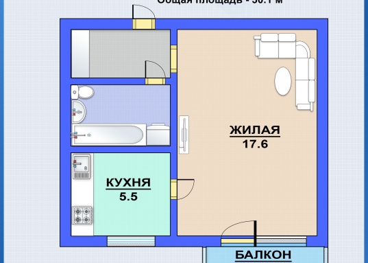 Предлагаем приобрести замечательную, однокомнатную квартиру в Московском  районе, по ул. Гудованцева, д. 29, по привлекательной цене.