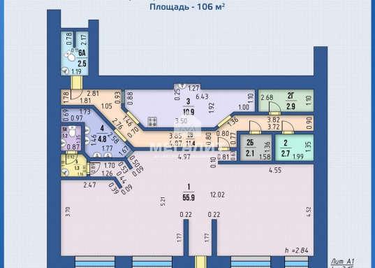 Эксклюзивное предложение: продажа помещения 106 кв.м по улице Кремлевская.