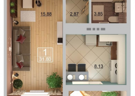 Доступная "однушка" в молодежном ЖК «Светлая долина»!