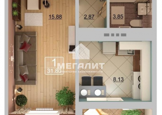 Доступная "однушка" в молодежном ЖК «Светлая долина»!