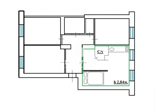 Комната рядом со станцией метро.