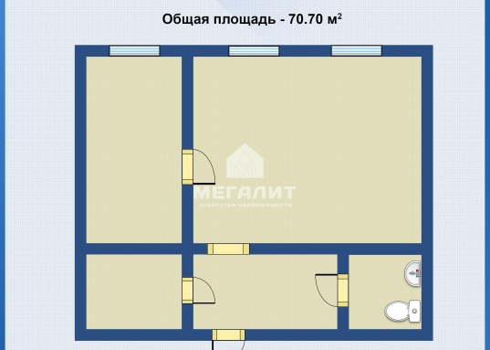 Адрес: ул. Островского, дом 67, Общая площадь: 70,7 м<sup>2</sup>, Район: Вахитовский