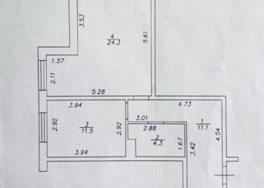 Адрес: ул. Квартал 4, дом 5, Количество комнат: 1, Общая площадь: 51.2 м<sup>2</sup>, Жилая площадь: 24.3 м<sup>2</sup>, Площадь кухни: 11.5 м<sup>2</sup>, Этаж: 3/3, Тип дома: Панельный, Район: Пестречинский