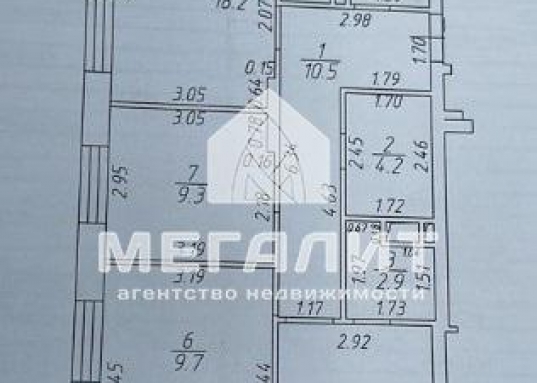 Адрес: ул. Стадионная, дом 1, Количество комнат: 3, Общая площадь: 73 м<sup>2</sup>, Жилая площадь: 28.8 м<sup>2</sup>, Площадь кухни: 18.2 м<sup>2</sup>, Этаж: 10/23, Тип дома: Кирпичный, Район: Советский