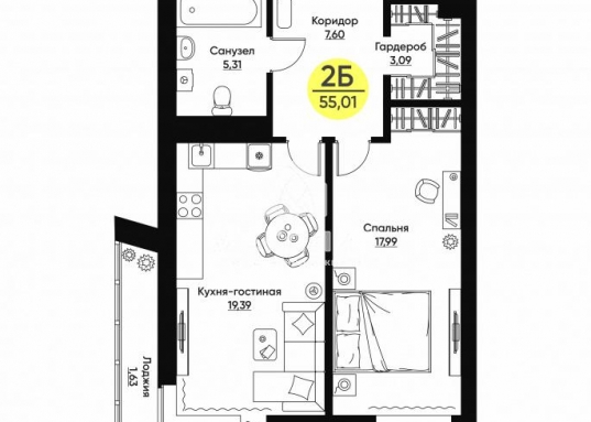 Просторная <strong>гардеробная комната</strong> при входе.