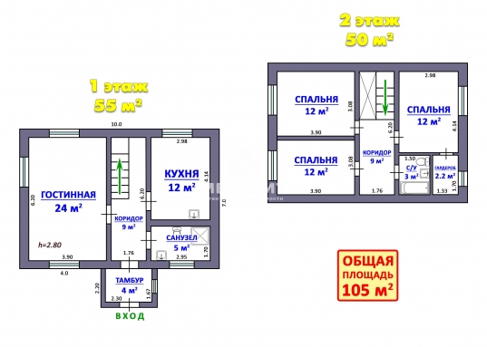 Салмачи Приволжского района г. Казани.<br /> <br /><strong><em><span style="text-decoration:underline;">О доме:<br /></span></em></strong><span style="text-decoration:underline;"></span>- материал стен - керамический кирпич, облицовка - декоративный керамический кирпич<br />- между 1-м и 2-м этажами плиты перекрытия<br />​​​​​​​- монолитная бетонная лестница на 2-й этаж<br />- площадь дома 104,6 кв.м<br />- год постройки 2014<br />- на 1-ом этаже: тамбур, гостиная 24,2 кв.м, кухня 12,3 кв.м, санузел, прихожая<br />- на 2-ом этаже: 3 спальни по 12 кв.м каждая, санузел<br />- высота потолков – 2,8 м<br />- остается кухонный гарнитур со встроенной бытовой техникой, включая посудомоечную машину<br /><br /><br /><strong><em><span style="text-decoration:underline;">О коммуникациях в доме:</span></em></strong><br />- центральное водоснабжение<br />- электричество<br />- отопление - 2-х контурный газовый котел<br />- канализация – автономная<br /><br /><strong><em><span style="text-decoration:underline;">Об участке:</span></em></strong><br />- ровный, огорожен забором, площадь 5 соток<br />- откатные ворота<br />- территория вокруг дома: частично брусчатка, частично – газонная трава<br />- асфальтированная дорога до самого участка<br /> <br /><strong><em><span style="text-decoration:underline;">На участке:</span></em></strong><br />- отличная бревенчатая баня на дровах: парилка, помывочная, тамбур для переодевания<br />- есть хозяйственный блок<br />- различные насаждения, цветник<br /> <br /><strong><em><span style="text-decoration:underline;">Месторасположение</span></em></strong>:<br />- 3 минуты до остановки общественного транспорта<br />- 5 минут до магазина «Пятерочка»<br /><br /><strong><em><span style="text-decoration:underline;">О документах:</span></em></strong><br />- без обременений<br />- вся сумма в договоре<br /><br />Рядом расположены поселки: Алтан, Плодопитомник, Восточный, Вишневка, Куюки.