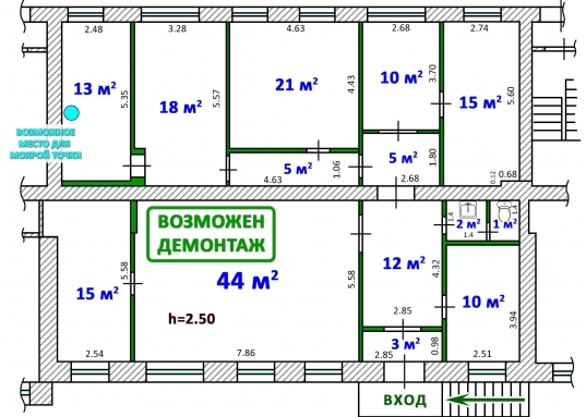 Сдам помещение свободного назначения 174 кв.м. ул. Болотникова