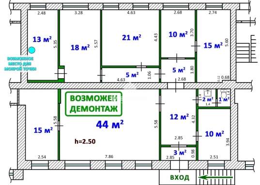 Сдам помещение свободного назначения 174 кв.м. ул. Болотникова