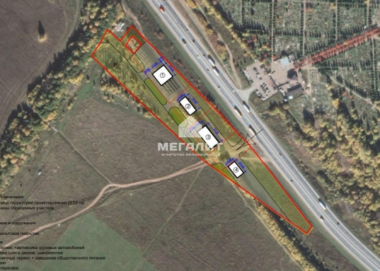 Первая линия М7- 3,03 га с выездом на трассу.