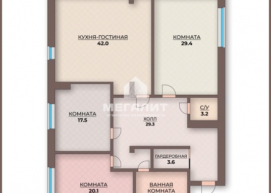 В 120 метрах от школы №18, в шаговой доступности от ведущих ВУЗов Казани и иных учреждений делового и культурного центра столицы РТ.<br /><br />Круглосуточная охрана, подземный паркинг, лифт до парковки, уютный внутренний двор, где размещены: игровая площадка для детей, площадка для отдыха взрослых, пруд с живыми рыбами и вишневый сад.<br /><br />Площадь квартиры: 155,2 кв.м.<br /><br />Организована удобная планировка:<ul><li>просторная кухня/гостиная: 42 кв.м.</li><li>спальная владельцев: 29,4 кв.м.</li><li>две комнаты: 20,1 и 17,5 кв.м.</li><li>два с/у: 10,2 и 3,2 кв.м.</li><li>гардеробная 3,6 кв.м.</li><li>холл 29,3 кв.м.</li></ul><br />​​​​​​​Стоимость продажи: 380 тр/кв.м.<br />Имеется 1 машиноместо в подземном паркинге.